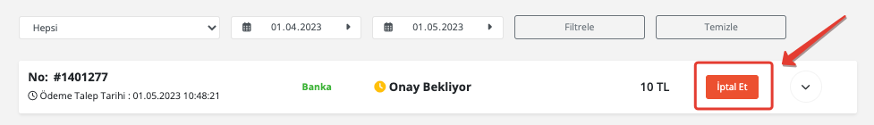 Ödeme Talebimi Nasıl İptal Edebilirim?