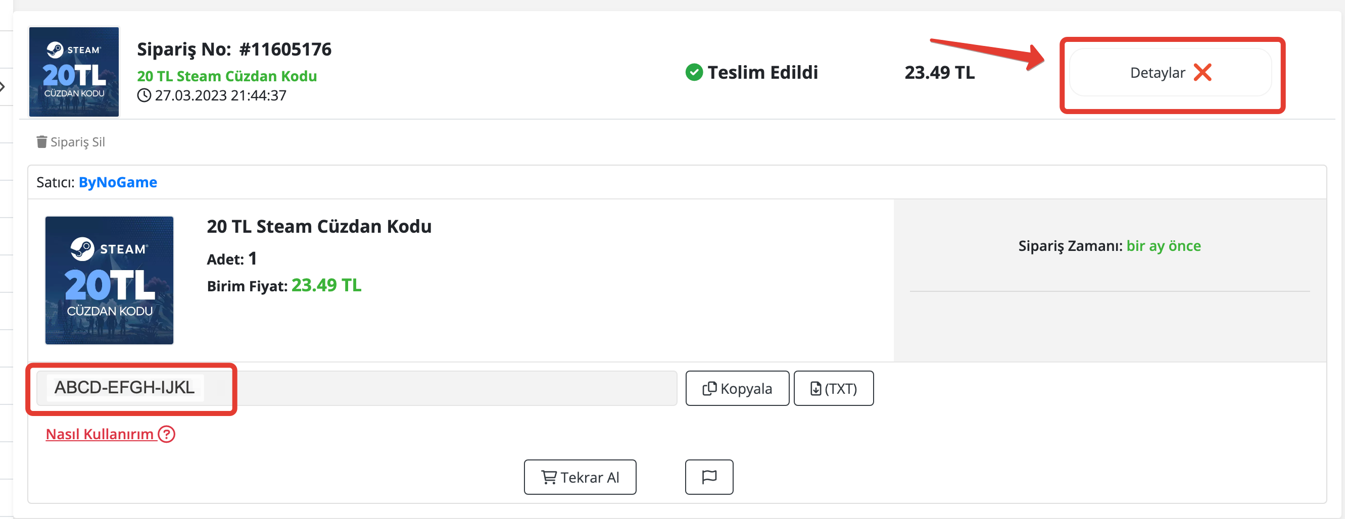 Aldığım E-pin'i Nereden Görüntüleyeceğim?