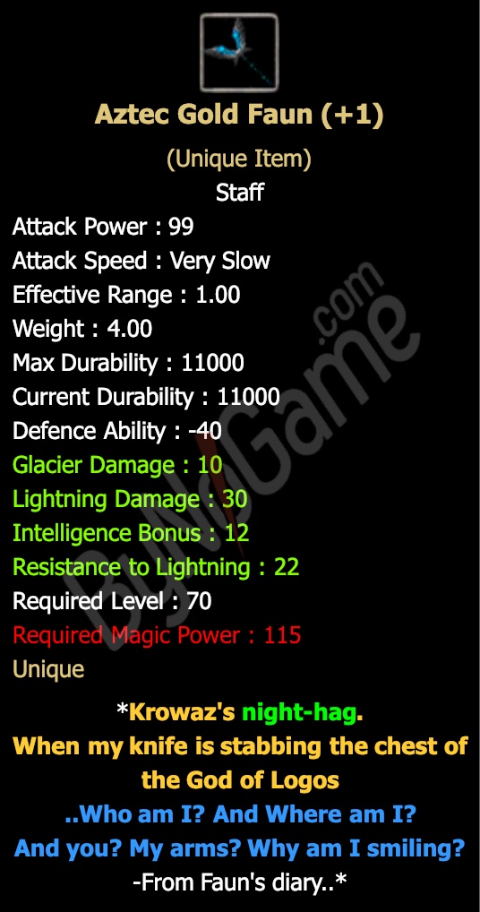 +1 Aztec Gold Faun