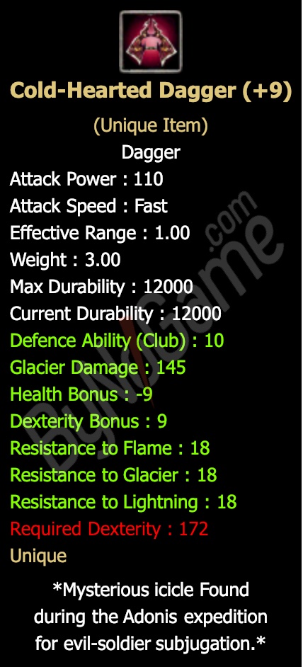 +9 Cold-Hearted Dagger