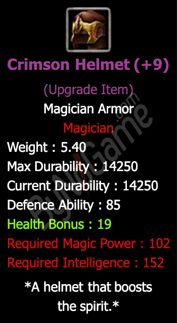 +9 Crimson Helmet