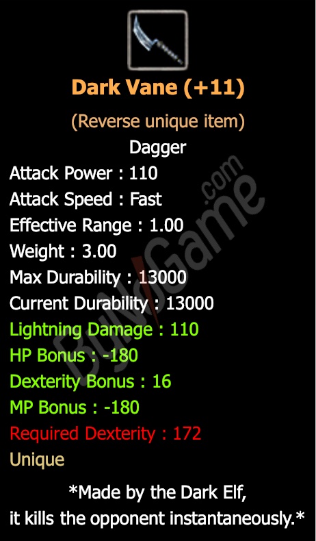 Rev. +11 Dark Vane / hemen teslim