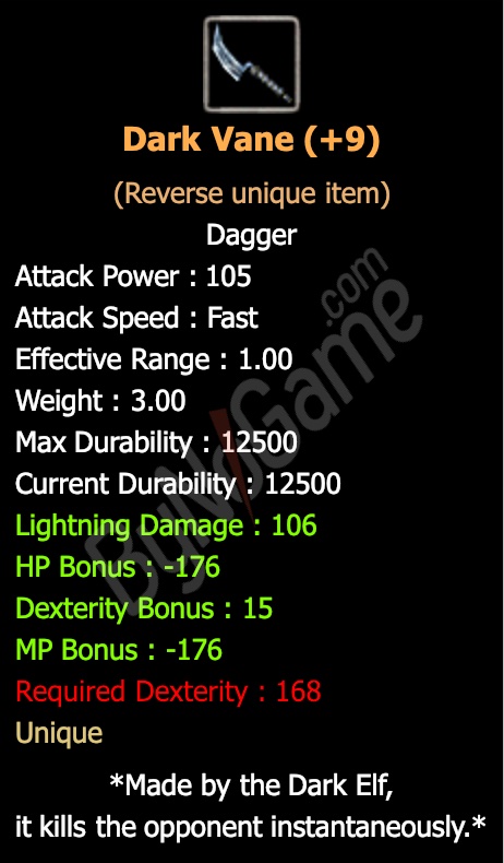 Rev. +9 Dark Vane