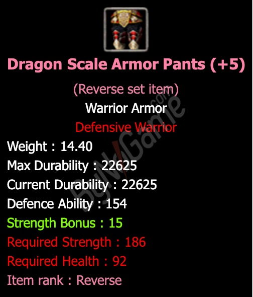 Rev. +5 Dragon Scale Armor Pants