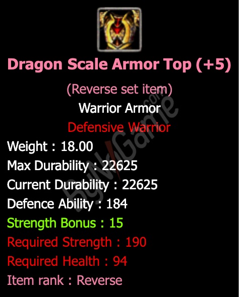 Rev. +5 Dragon Scale Armor Top