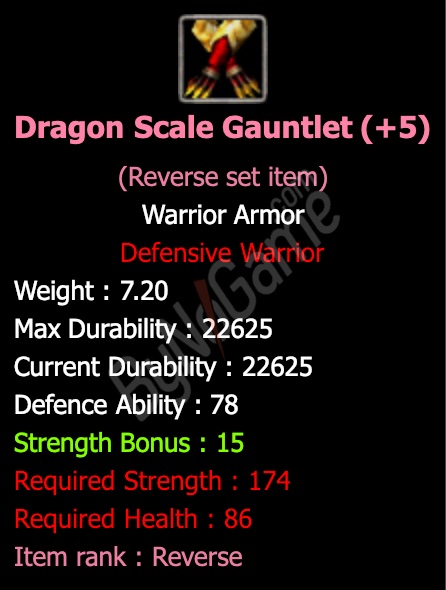 Rev. +5 Dragon Scale Gauntlet