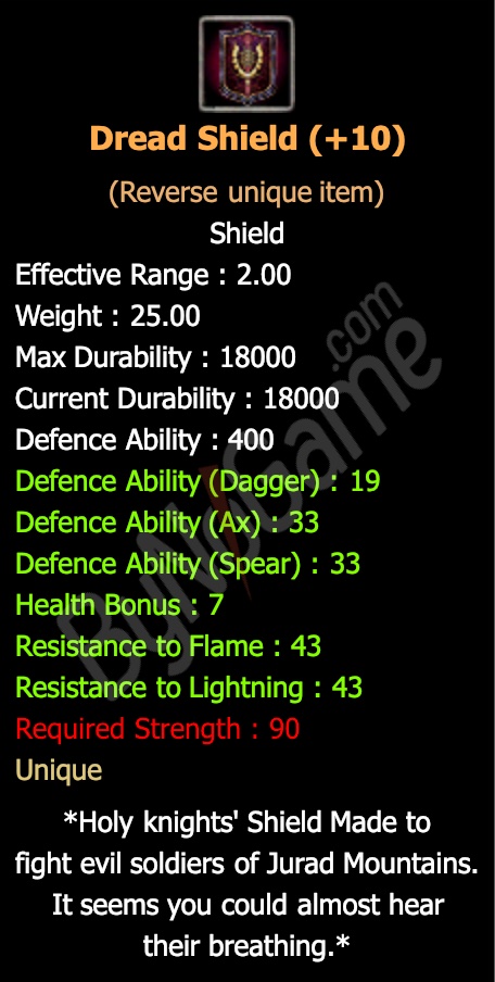 Rev. +10 Dread Shield