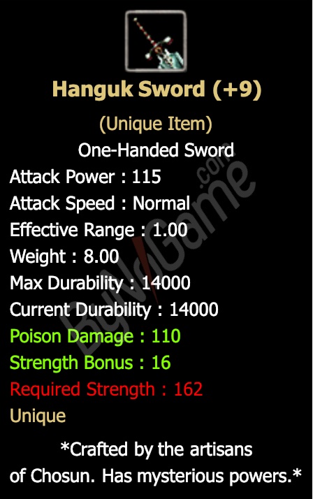 +9 Hanguk Sword Hızlı Teslimat