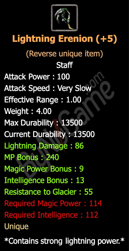 Rev. +5 Lightning Erenion