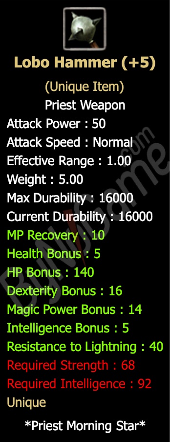 +5 Lobo Hammer