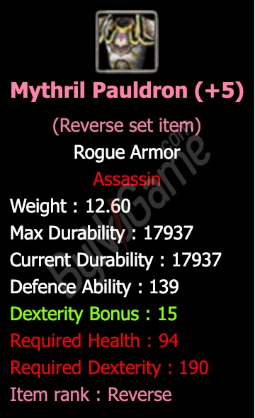 Rev. +5 Mythril Pauldron < Set / Tek