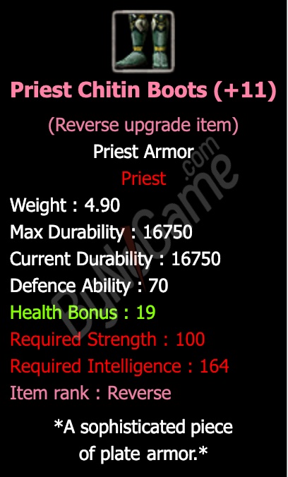 Rev. +11 Priest Chitin Boots
