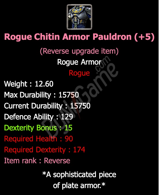 +5 Reb Rogue chitin Set
