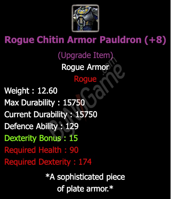 +8 Rogue Chitin Set Anında Teslim !!!
