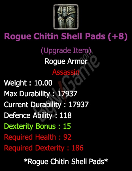 +8 Rogue Chitin Shell Pads