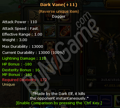 +9 dark vane