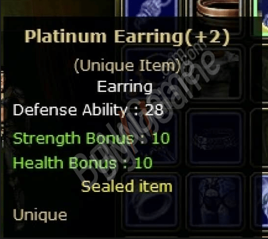 +2 platinum earring