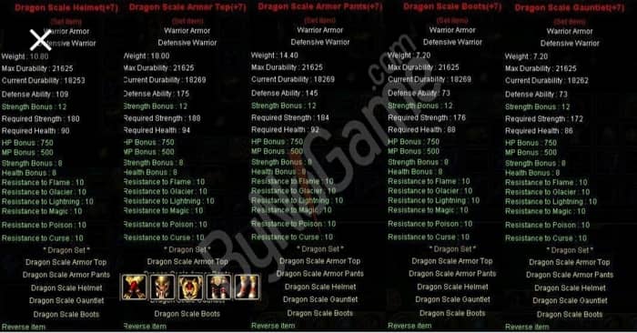 Dragon +7 Set No Rebit
