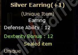 +1 Silver Earring