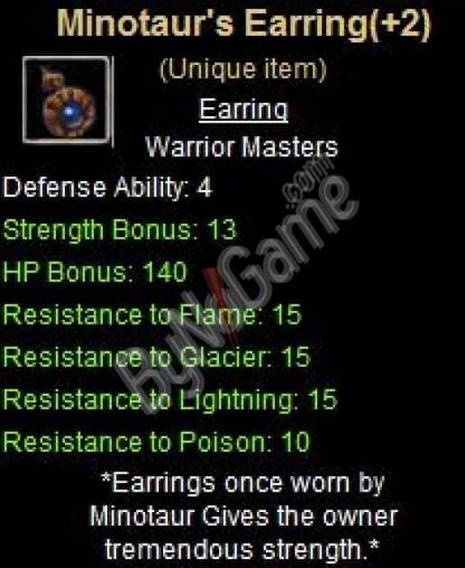 Minotaurs Earring +2 Hemen Teslim
