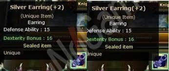 DUAL +2 Silver Earring (+2 SEx2)