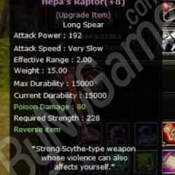 +8 NO REB HEPA’S RAPTOR 192 AP