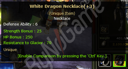 +3 WHİTE DRAGON NECKLANCE +3 WDN HEMEN TESLİM