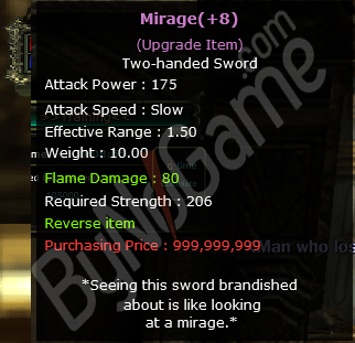 SELL +8 NO REB EXP MİRAGE SWORD