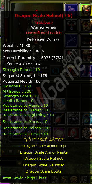 4 PARÇA DRAGON SHELL +6 ( WARRİOR - BOT HARİÇ )