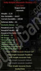 Rogue Holy Boots +7