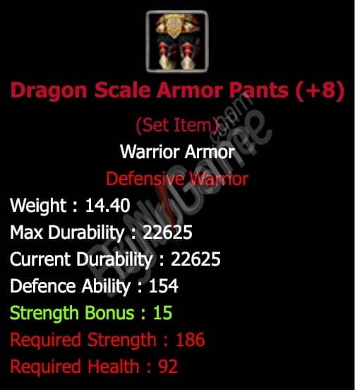 +8 dragon scale armor pants