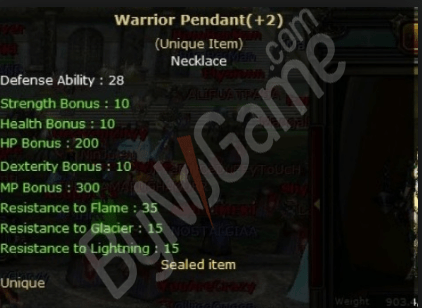 Warrior Pendant +2