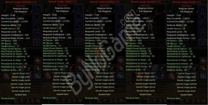 secret set mage +7 (+1 reb basılı set)
