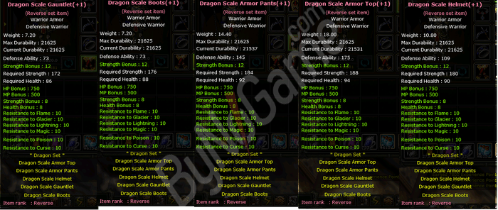 DRAGON SCALE SET +7 HIZLI TESLİAMT