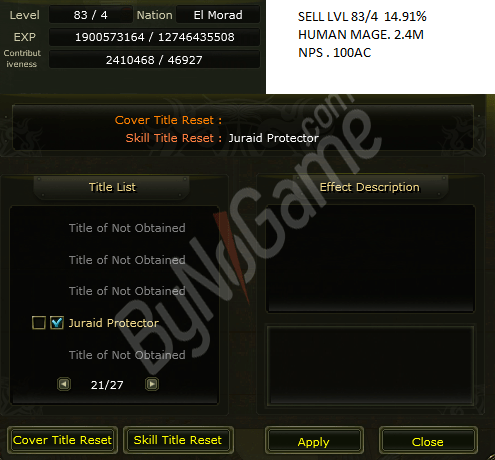SELL LEVEL 83/4 22% HUMAN MAGE, 2.4M NPS , 100AC UNLOCKED. RESTAT + RESKILL.