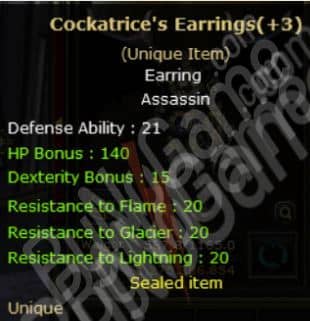 Cockatrice’s Earrings +3