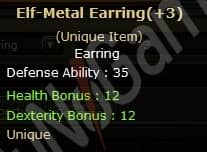 +3 Elf-Metal Earring