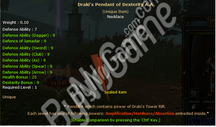 draki pendant A A dex