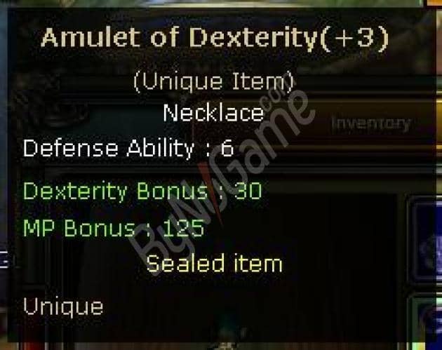 +3 AMULET OF DEXTERİTY 7/24 TESLİM