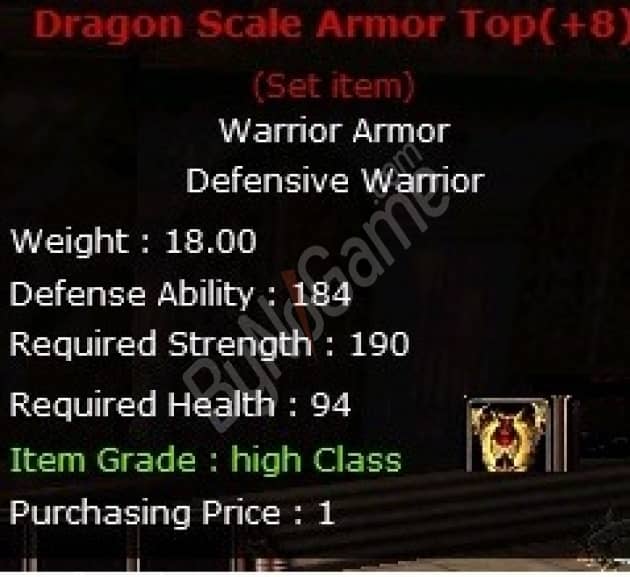 +8 Warrior Dragon Set (Bot +7)