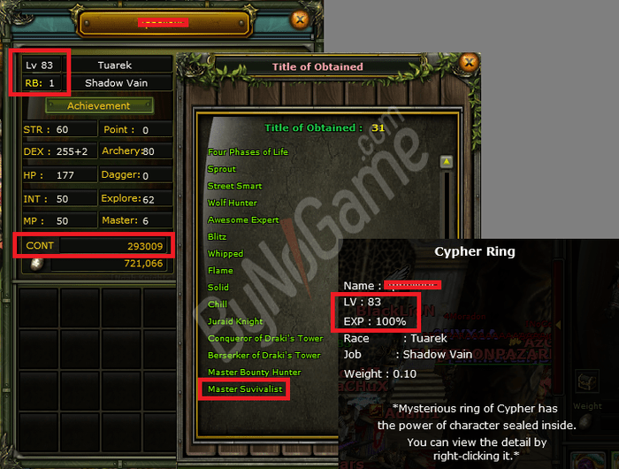 90 DEF / 293k NP / 83 REB-1 %100 / KARUS-ROGUE