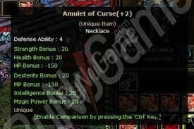 +2 AMULET OF CURSE (7/24 HIZLI TESLİMAT