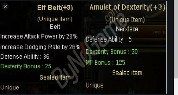 +3 AOD +3 ELF BELT