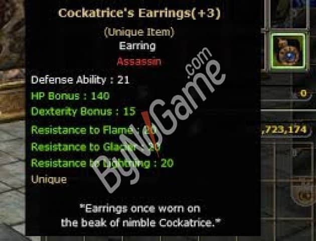+3 Cockatrice’s Earrings