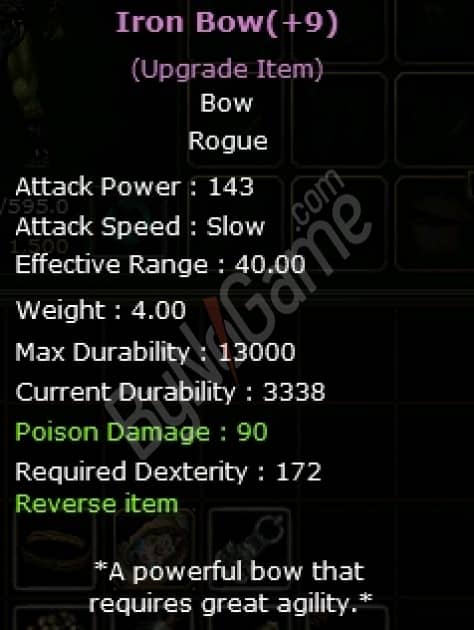 +9 exp iron bow