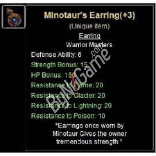 Minotaur’s Earring +3 Uygun Fİyat.