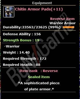 Warrior Chitin Set+9 (gögüslük Fp+9)