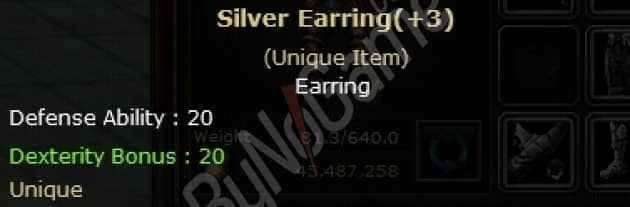 +3 Silver Earring