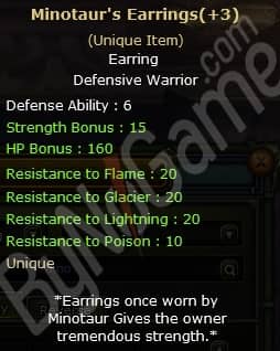 +3 Minotaur’s Earrings