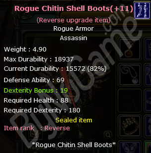 Rev. +11 Rogue Chitin Shell Boots (SW’DE TEK)